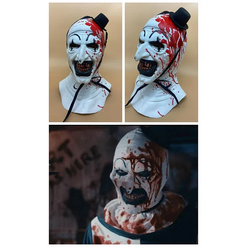 Terrifier 2 Art The Clown Косплей Маска Фильм Маски Хэллоуин Карнавальная Реквизит для