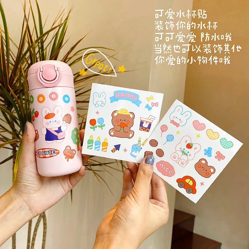 

New Japanese PET stickers cartoon girl heart waterproof stickers mobile phone decoration stickers water cup stickers wholesale