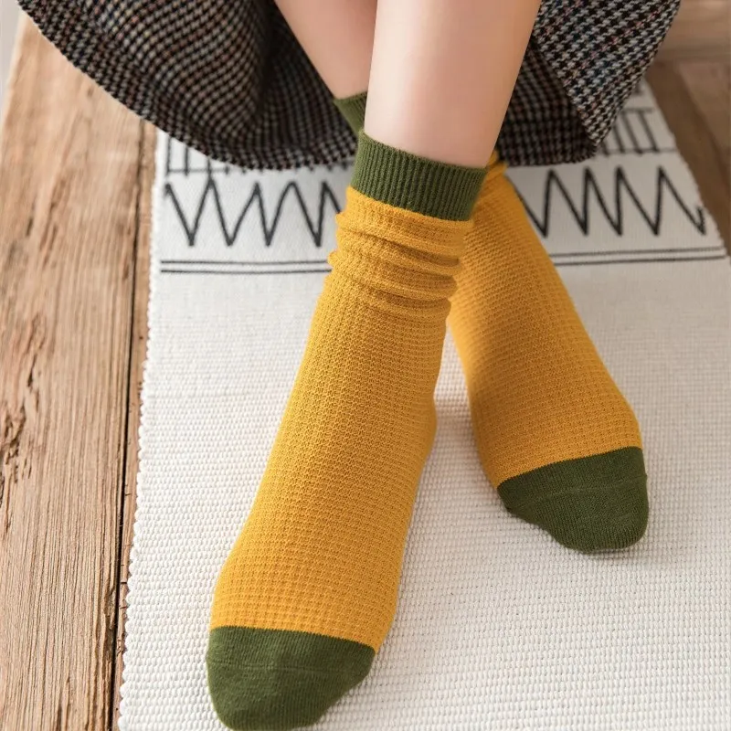 

High Quality Cotton Knitting Women Socks College Style Japanese Fashion Girl Long Socks Women Winter Warm Harajuku Vintage Socks
