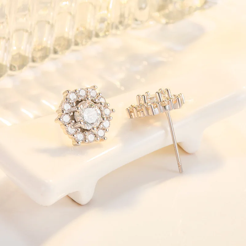 

100% 925 Sterling Silver 1 Carat Diamond Jewelry Earring for Women Aros Mujer Oreja Silver 925 Jewelry Diamond Stud Earrings