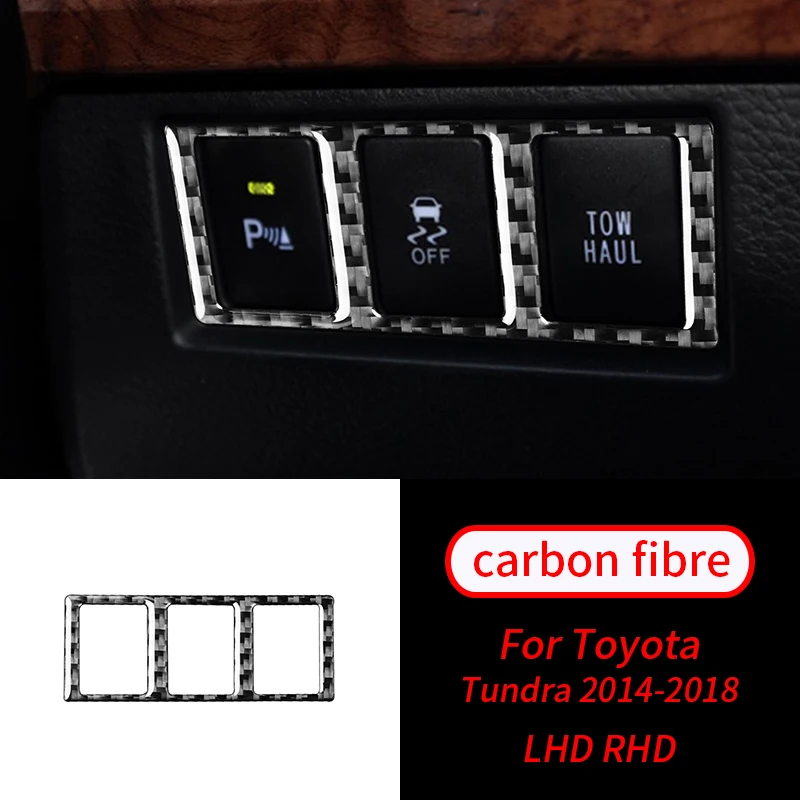 

For Toyota Tundra 2014-2018 1Pcs Real Carbon Fiber Driving Mode Switch Panel Interior Trim Car Interior Accessories