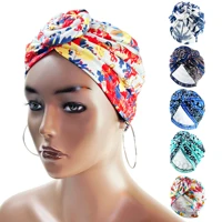 turbans for women flower printing women party head wrap cap fashion scarf