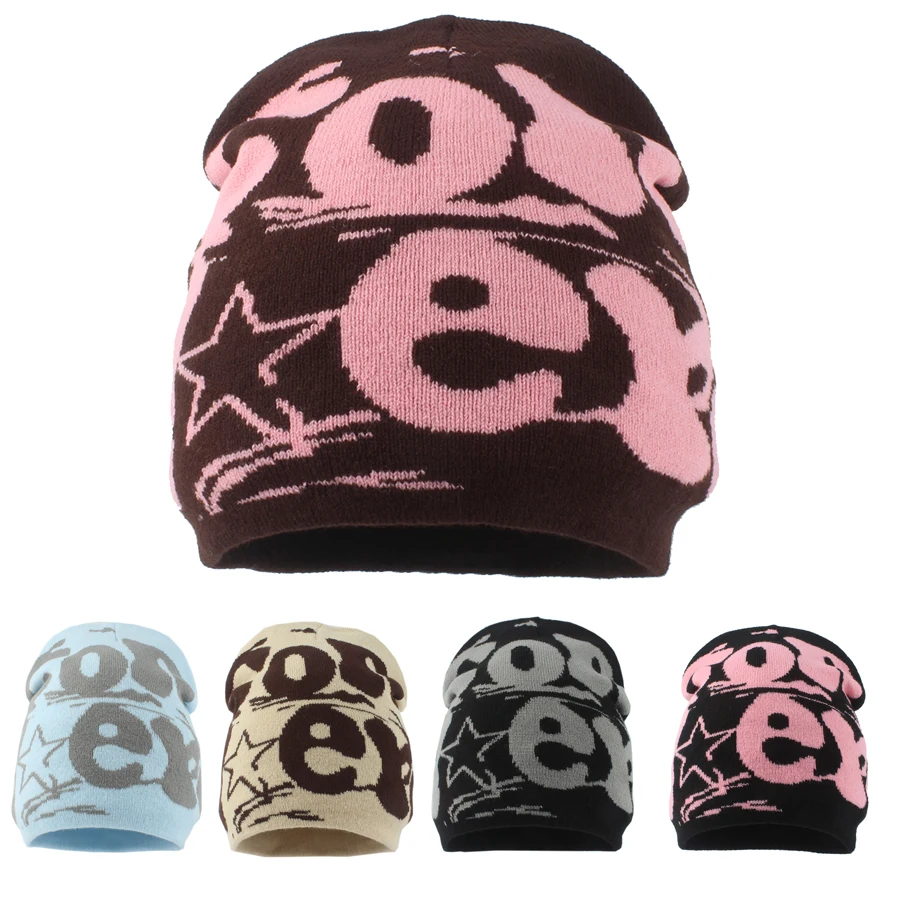 Зимняя Шапка-бини Унисекс Теплая Вязаная Уличная Одежда В Стиле Хип-хоп Лыжная