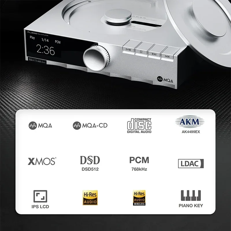 SMSL PL200 MQA CD-плеер Bluetooth-приемник USB ЦАП Прецизионный доступ Сервосистема Hi-Res Audio