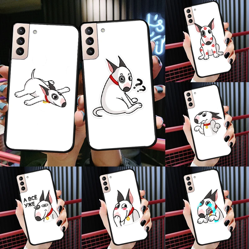 

Bull Terrier Dog Puppies Funny Phone Case For Samsung Galaxy S22 Ultra S20 FE S9 S10 Note 10 Plus S21 FE S21 Ultra Cover