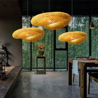 chinese bamboo weaving pendant lights modern led hanging ceiling light fixtures for restaurant living room bedroom decor lamps
