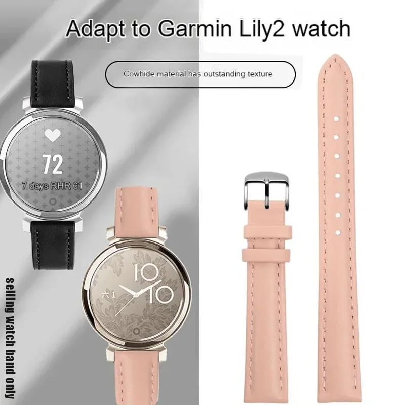 Фото Женский ремешок из воловьей кожи 14 мм для Garmin, новые часы Lily2 Lea-ther, браслет Lily 2, быстросъемный ремешок для часов SmartWatch, 14 мм №3