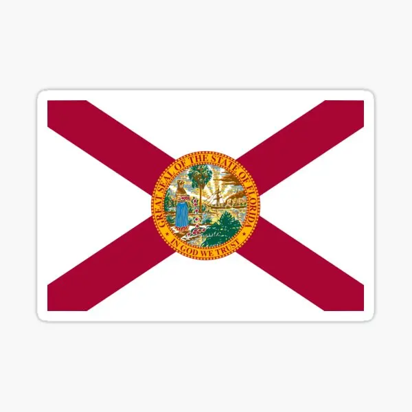 

Флаг Флориды, 5 шт., наклейки для багажа, окна, Декор, Забавный домашний принт, бутылки для воды, аниме, фоновые украшения, Мультяшные стены