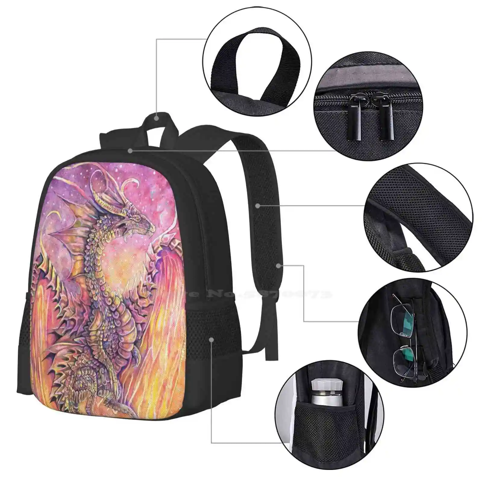 Чехол для ноутбука школы и студентов дорожная сумка с рисунком дракона рассвета