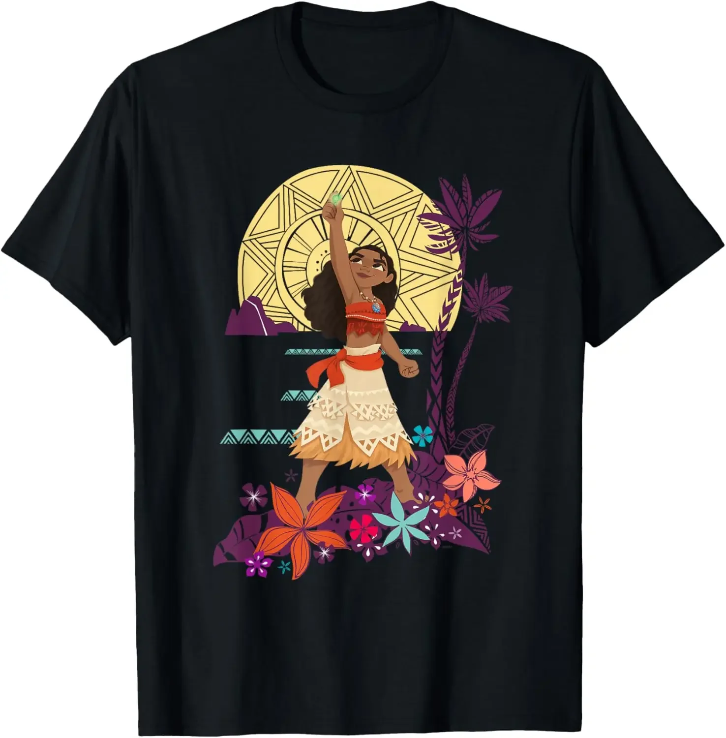 Фото Горячая модная повседневная футболка Disney Princess Moana Heart of Te Fiti, S-6XL, четыре сезона №1