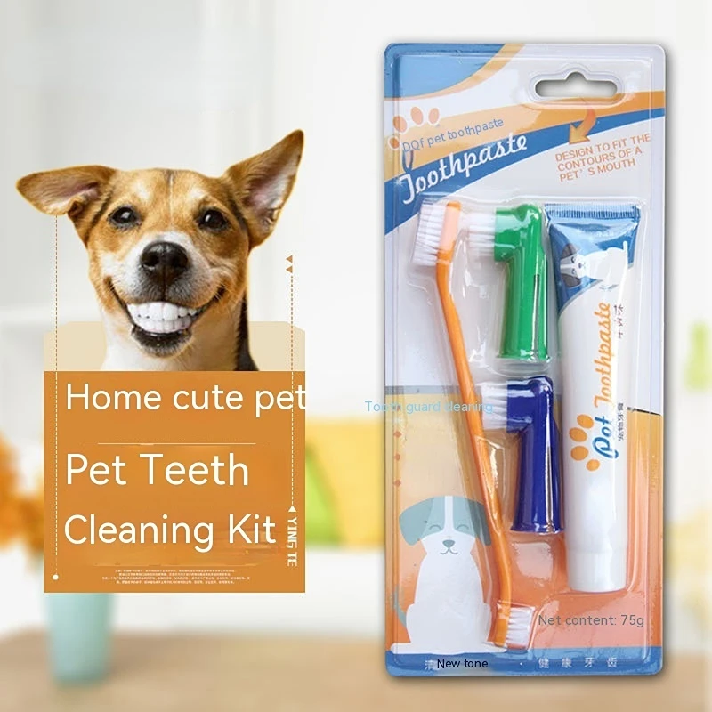 

Pet Beef Flavor Toothpaste Set Cat and Dog Oral Cleaning Toothbrush Chicken Flavor Toothpaste Care Vanilla Flavor Cleaning