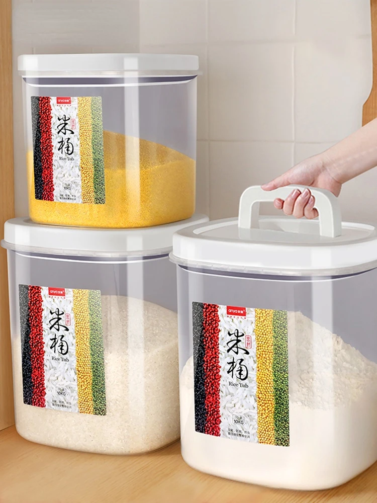 

JINGWAN Rice Bucket Insect And Moisture-Proof Sealed 10/20 Kg Rice Noodle Bucket Rice Storage Flour Storage Tank Household