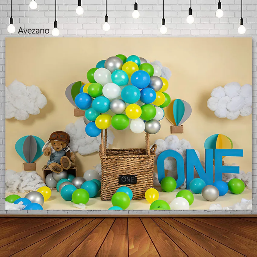 

Avezano новорожденный 1-й День рождения портрет фотографии фон воздушный шар облако мальчик торт разбивать Декор фоны фотостудия фотозона