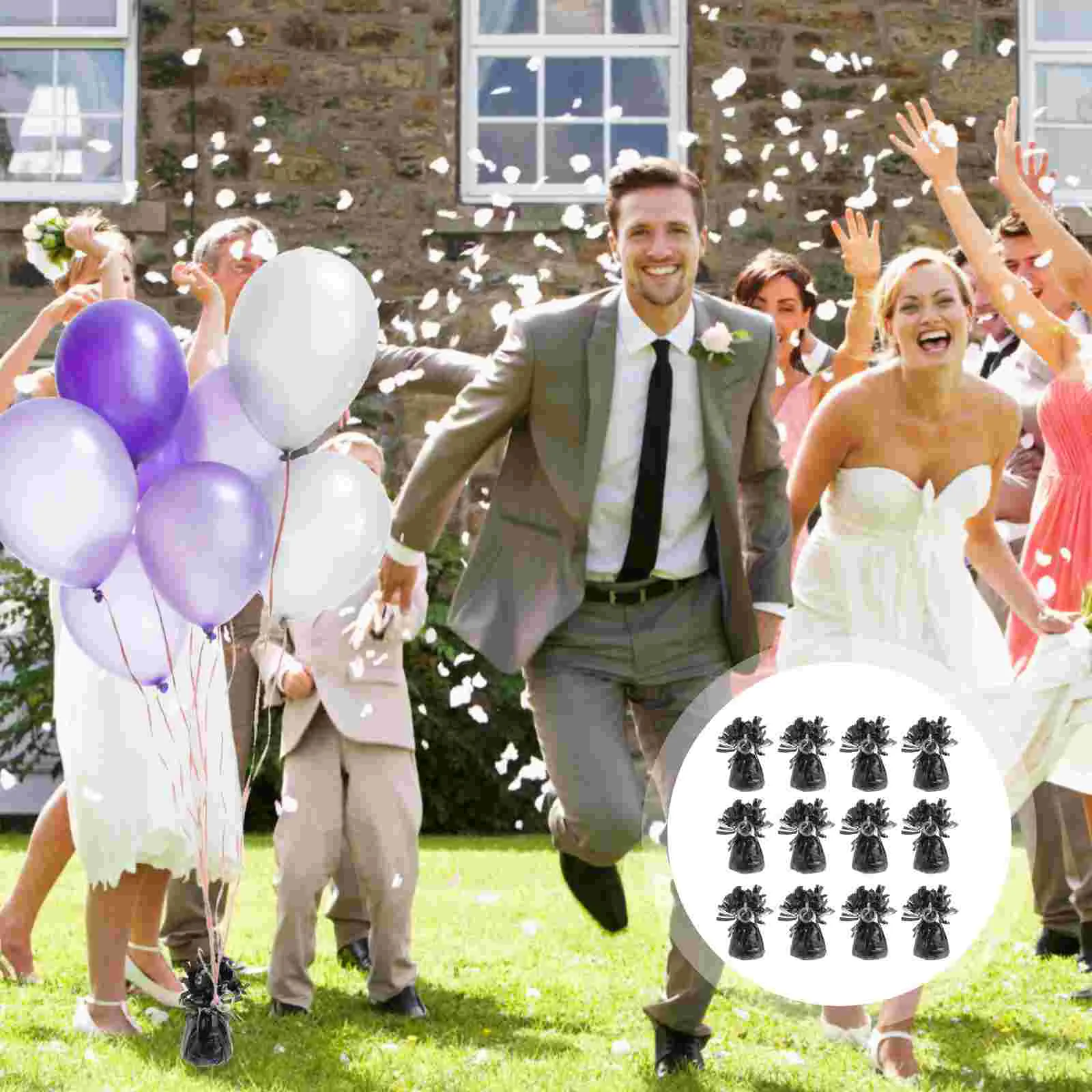 

12 Pcs Balloon Weight Block Wedding Balloons Weights Blocks Accessory Aluminum Foil Reusable Helium Pendants Lose Balloons