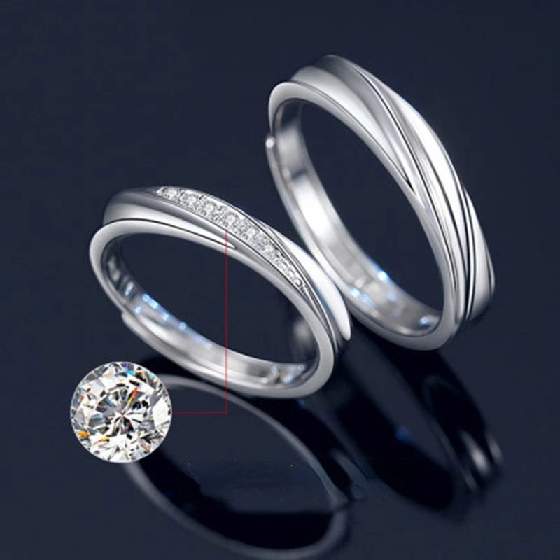 

Promise Wedding Couple Rings For Women Men Romantic Mobius Sparkling Zircon Ring Lover Engagement Banquet Jewelry Dating Gift