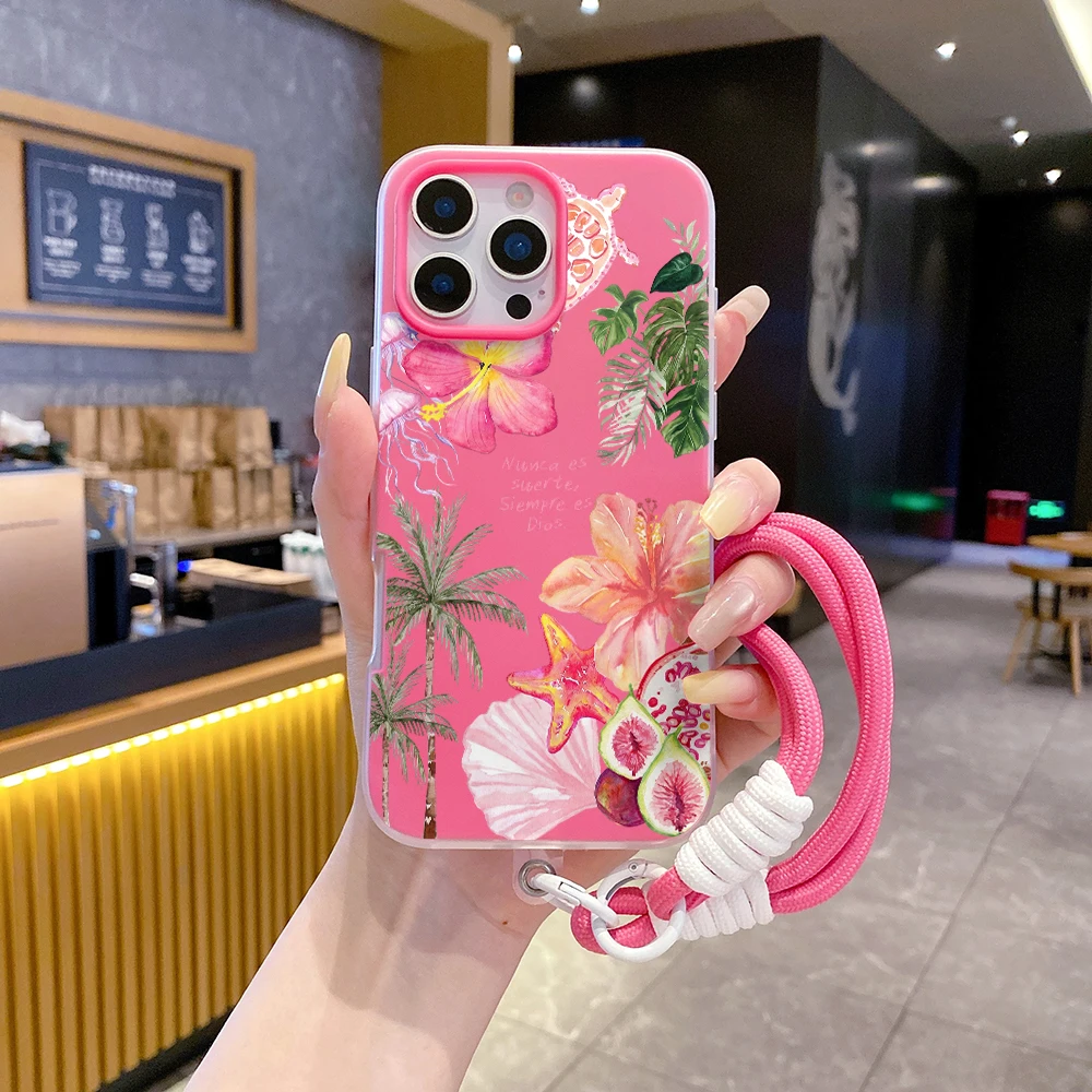 Фото Чехол для телефона Samsung Galaxy S26 Ultra S25 S24 S22 S23 Plus FE A56 A55 A35 A36 A37 5G Summer Island 2-в-1 с ремешком-шнурком №3