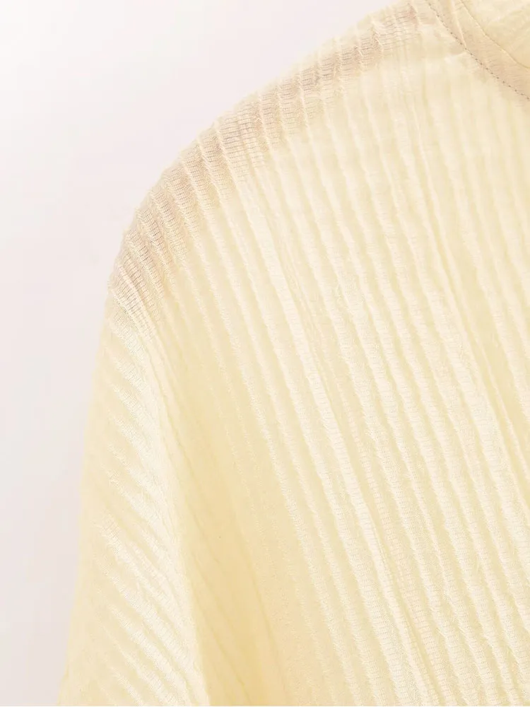 Женская полупрозрачная куртка на молнии свободная приталенная с круглым вырезом