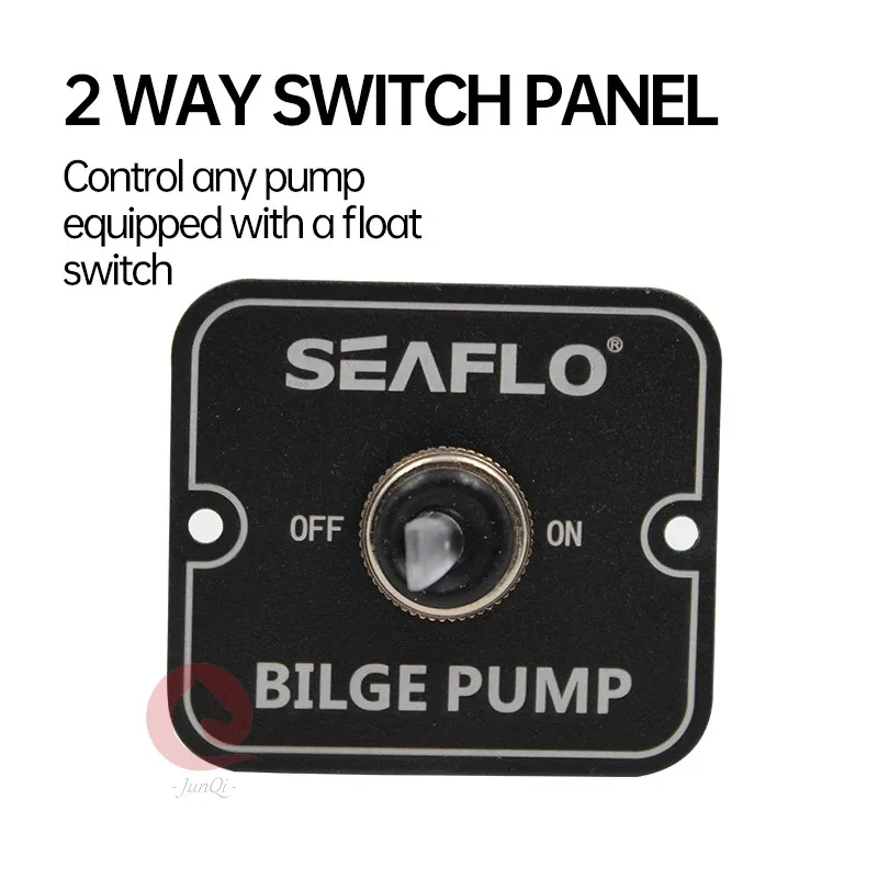 Фото Seaflo DC12V 24V Панель переключателей морского автофургона SFSP-02 Трюмный насос Алюминиевый переключатель 2-сторонняя панель управления №1