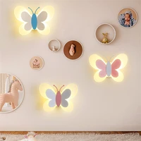 led butterfly wall light childrens room night lamp nordic bedside bedroom background indoor lighting home decor wall lamps