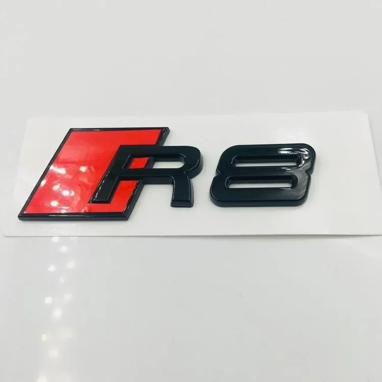AUDI R8 4Ring логотип ABS черный автомобильный капот передняя решетка эмблема задний