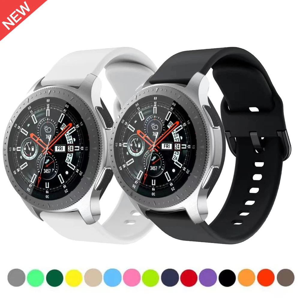 

Silicone strap for Samsung Galaxy watch 3/Active 2 42mm/Amazfit Bip for Huawei watch GT2 band for 22mm 20mm color watch buckle