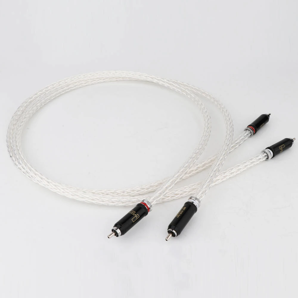 

Hi-End 6AG 12 Strands RCA Plug Cable Silver Plated OCC Audio Cable With WBT RCA Plug Cable HIFI 2RCA TO 2RCA Cable
