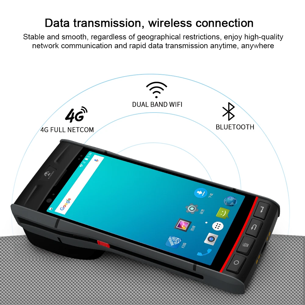 Фото Портативный сканер штрих-кодов Blovedream S60 с Wi-Fi, Android 8.0, термопринтер для чеков и QR-кодов, термопринтер для этикеток 58 мм №4