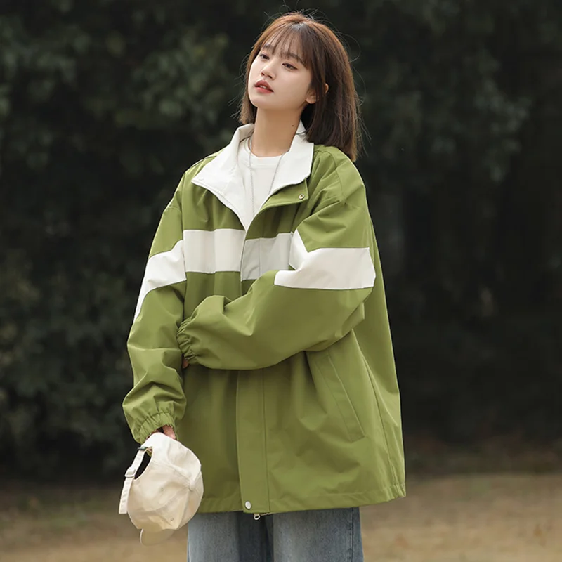 Двухсторонняя Молодежная куртка для мужчин и женщин свободная верхняя одежда