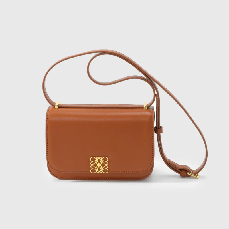 2023 New Fashion Cow Leather Vintage Messenger Small Square Bags High Quality Solid Simple Casual Ladies Crossbody Handbags Sac