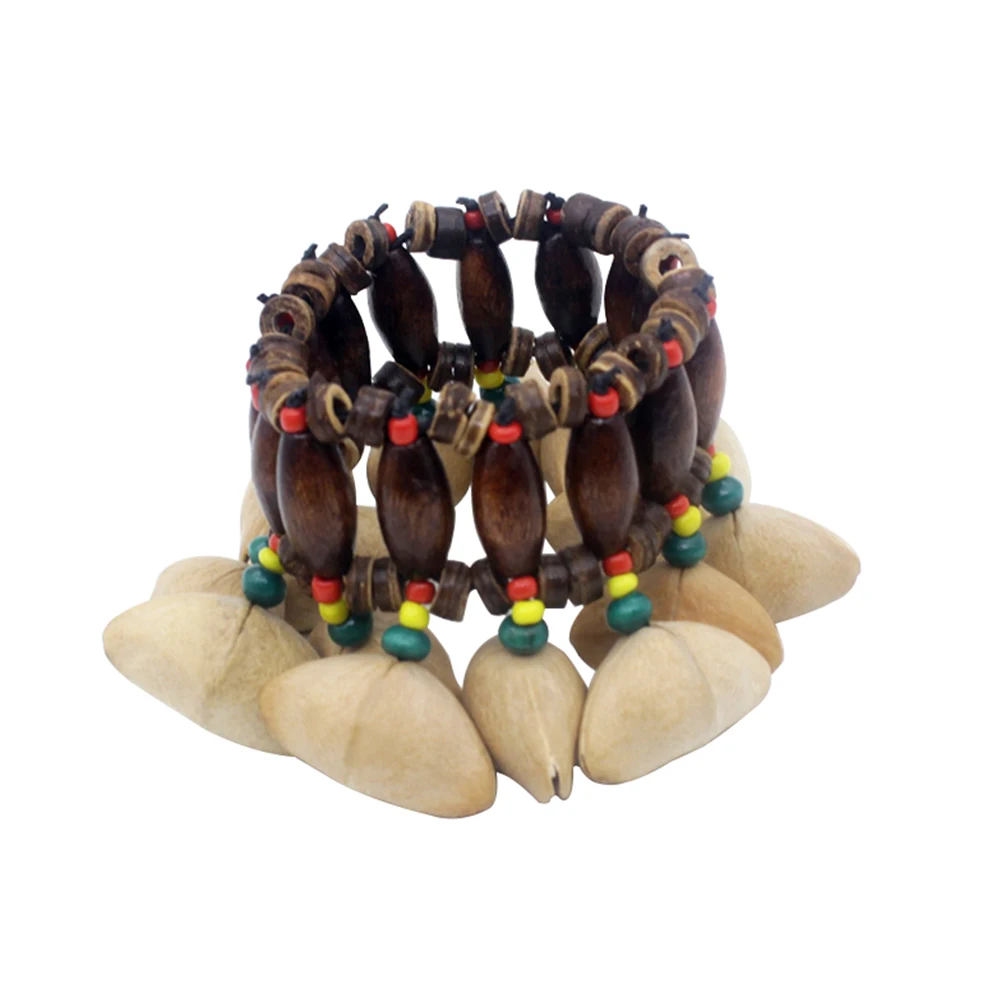 African Drum Handbell Bell Chimes Gift Nut Shell Percussion Instrument Bracelet Nutshell Ethnic Style Bracelet