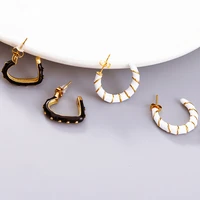 euramerican dropping oil dangle earrings for women girls fashion white stripe black love stainless steel earrings jewelry gifts