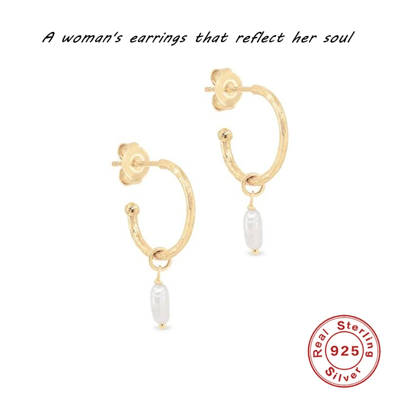 

Aide Hook Pearl Pendant Earrings 925 Sterling Silver Earrings Ladies Trend Earrings Korean Fashion Design Earrings Jewelry Set