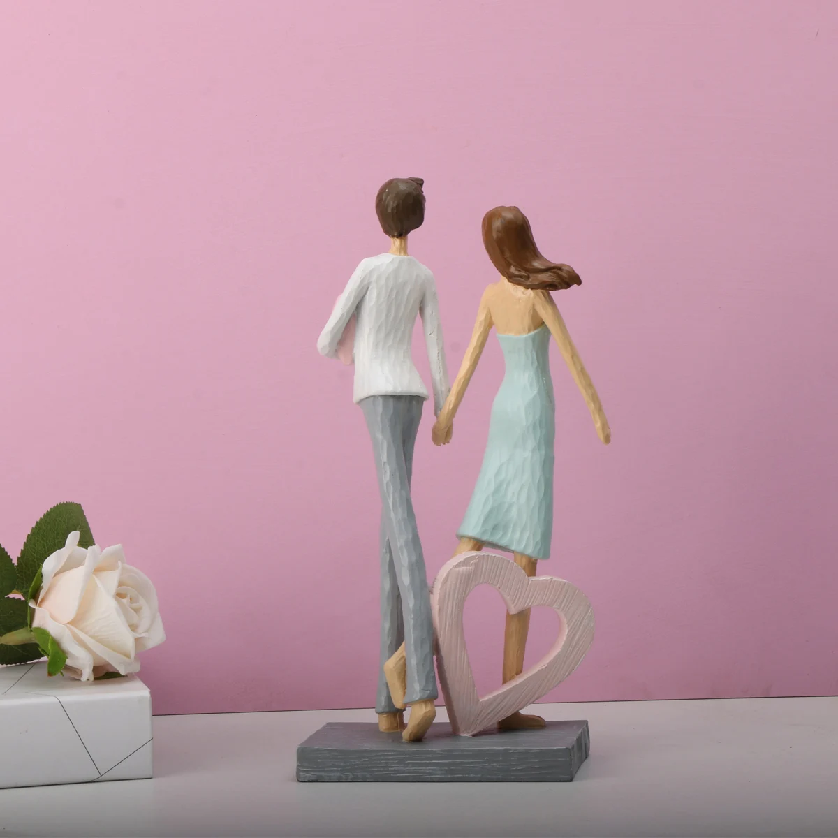 1 Шт. Абстрактная Фотографическая Скульптура Для Пар Статуя Из Смолы Домашний