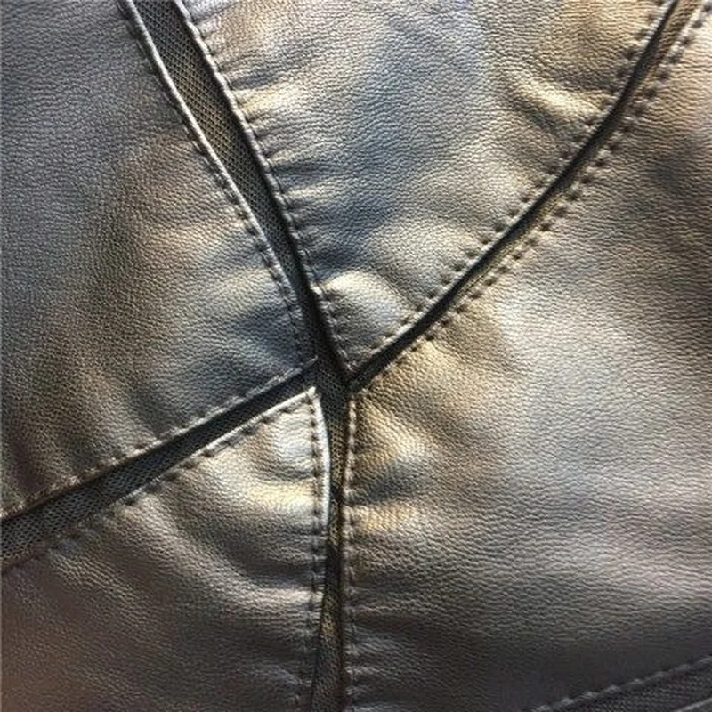 2022 New Leather Jacket Women's Short Style Women's Korean Style Stand Collar Leather Jacket Leather Jacket