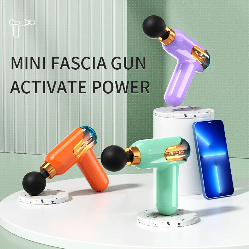 

4 Heads LCD High frequency Massage Gun Muscle Relax Body Relaxation Electric Massager with Portable Bag Therapy Gun for fitness