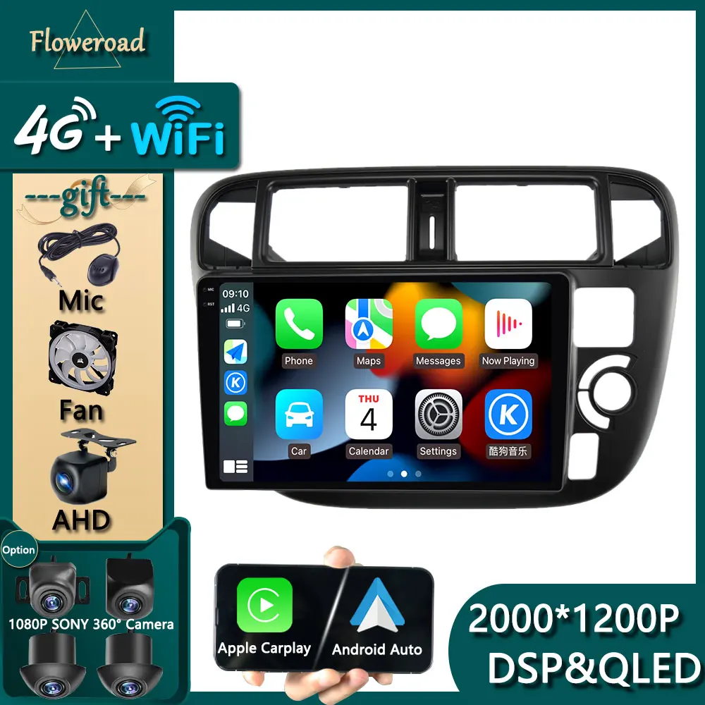 

Автомагнитола 2DIN с DVD, мультимедийный плеер для HONDA CIVIC EK3/EK4/EK9 1995-1999, Android, 2Din, GPS, стерео, видео, Авторадио Apple Carplay