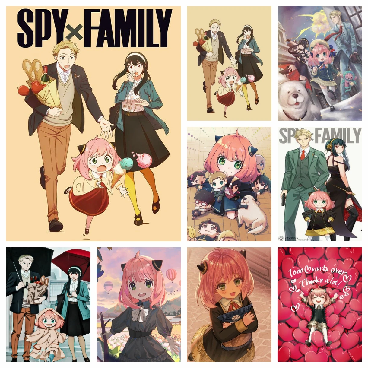 

5D Japan Spy X Family Anime Diamond Painting Cross Stitch Kit Cute Anya Cartoon Picture Mosaic DIY Handwork Art Home Decor