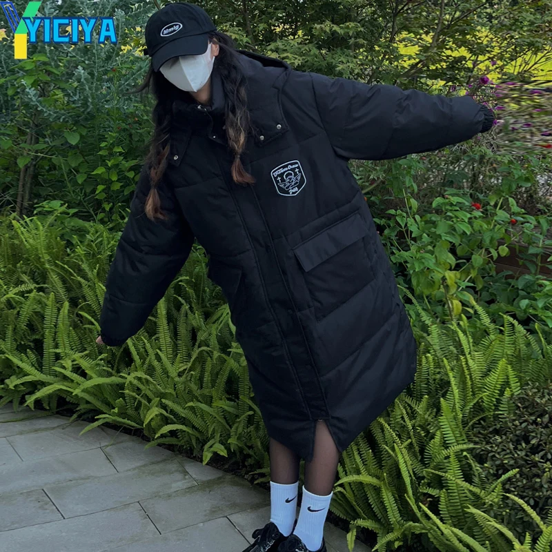 YICIYA 2023 New Women's Winter Coats Thickened Warm Down Cotton Mid-length Parka Casual Loose Streetwear Jackets Female Clothing
