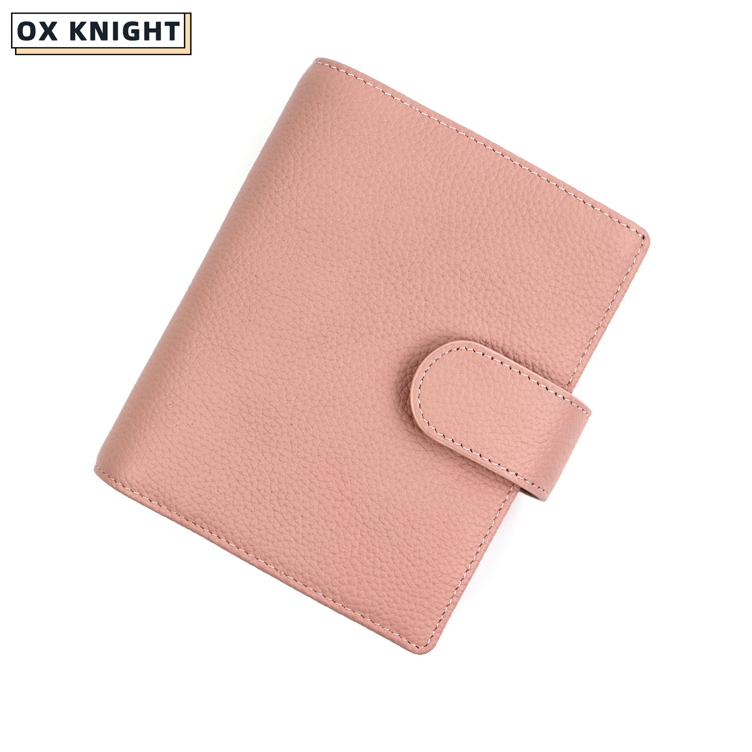OX KNIGHT Genuine A7 Binder Notebook Zip Cover With Top Pocket Cowhide Planner Education Office Supplies Business Notebook