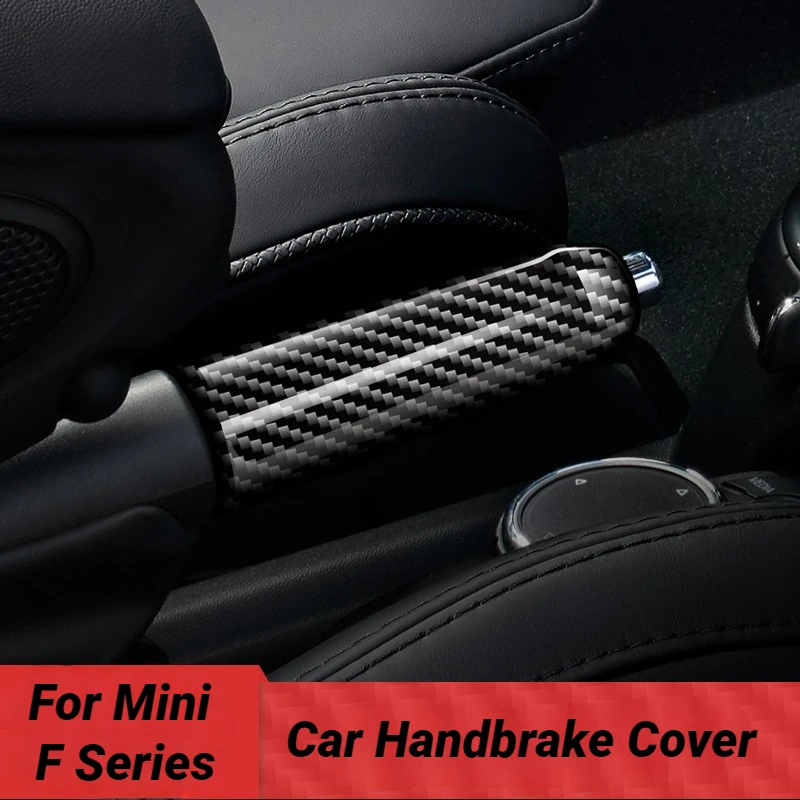 

Флюоресцентная декоративная крышка для автомобильного ручного тормоза из углеродного волокна серии Mini F, защитная крышка, модификация интерьера