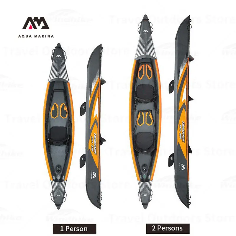 

AQUA MARINA TOMAHAWK-Air-K Inflatable Canoeing 1/2 Persons Kayak high end Fishing inflatable Boat Rowing Oars 440*78cm