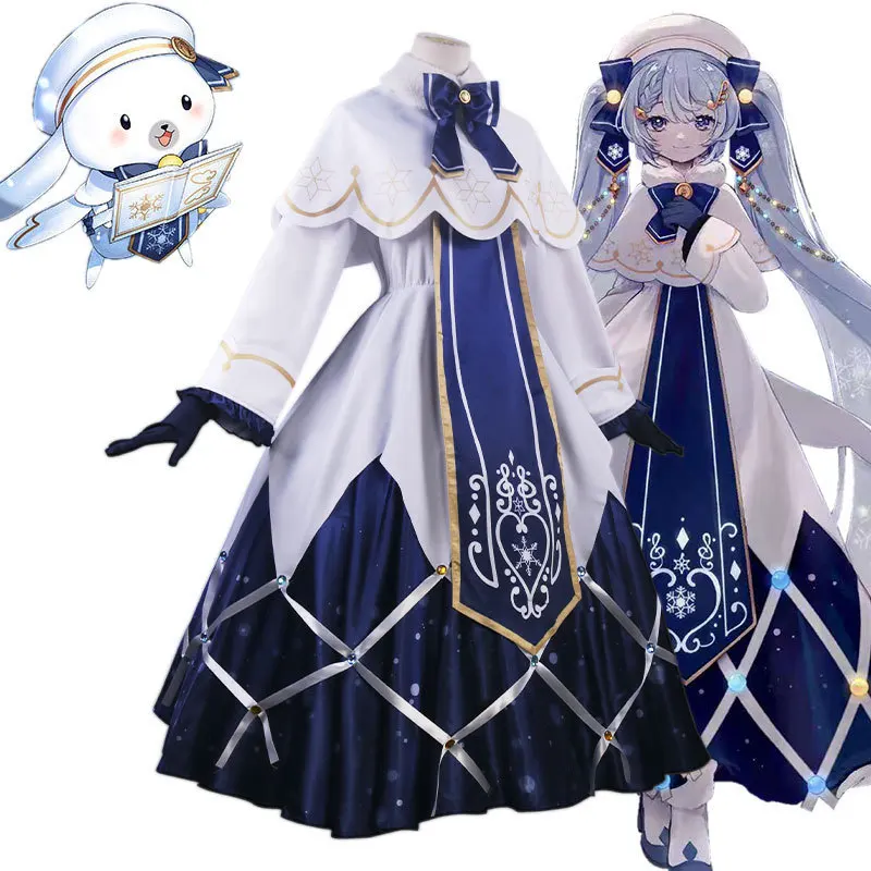 

Virtual Singer Miku Costume Lolita Dress Cos Props Performance Anime Party New Snow Miku Cosplay Full Suit