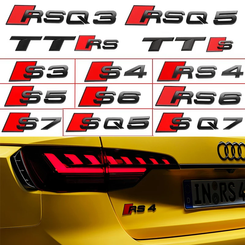 Наклейка с эмблемой автомобиля из АБС-пластика для Audi S3 S4 S5 S6 RS3 RS4 RS5 RS6 TT RS Sline