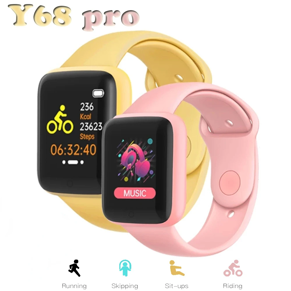 

Macaron Y68 pro Smart Watch Bluetooth Fitness Tracker D20 Pro Smartwatch for Men Women Blood Pressure Smart Bracelet for xiaomi