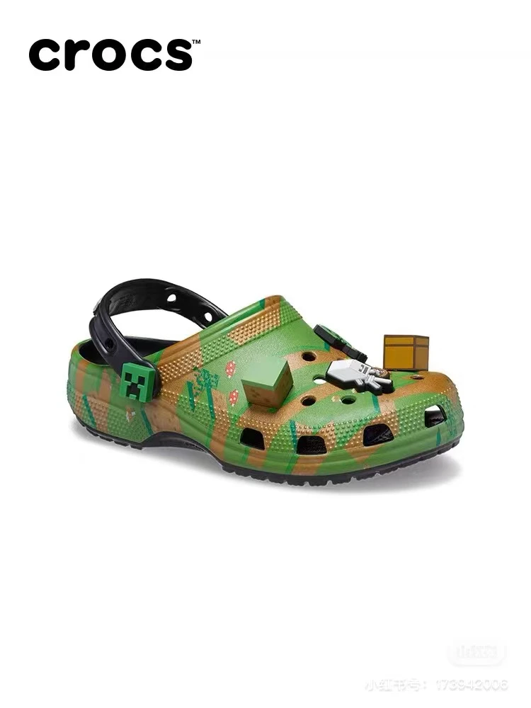 Оригинальные детские сандалии Crocs x Minecraft Kawaii милые для девочек и мальчиков