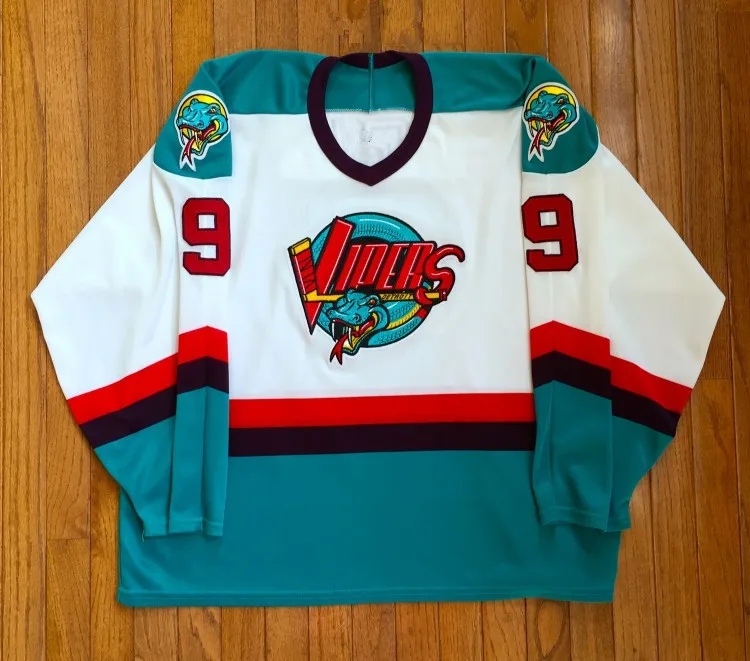 

Detroit #9 GORDIE HOWE Vipers MEN'S Hockey Jersey Embroidery Stitched Customize any number and name