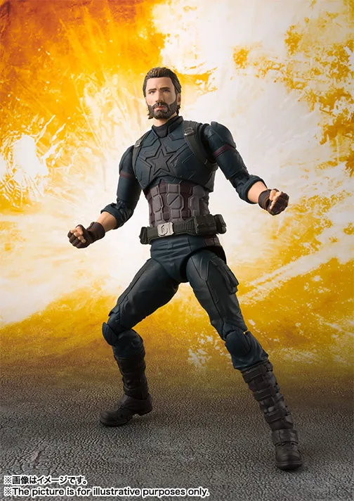

Marvel Captain American Action Figure SHF Captain America Avengers Infinity War BJD Toys 15cm