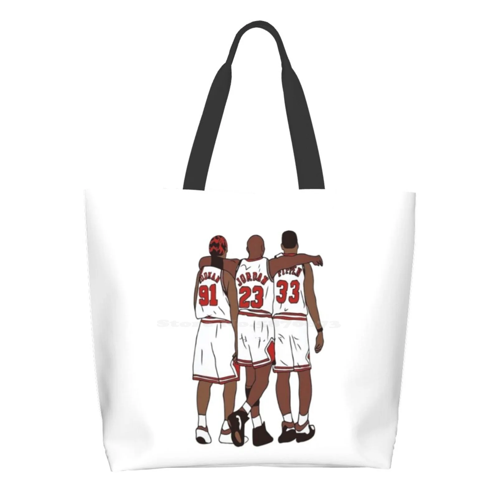 

Dennis Rodman Scottie Pippen Chicago Basketball Ladies Casual Handbag Tote Bag Reusable Large Capacity Basketball Dennis Rodman