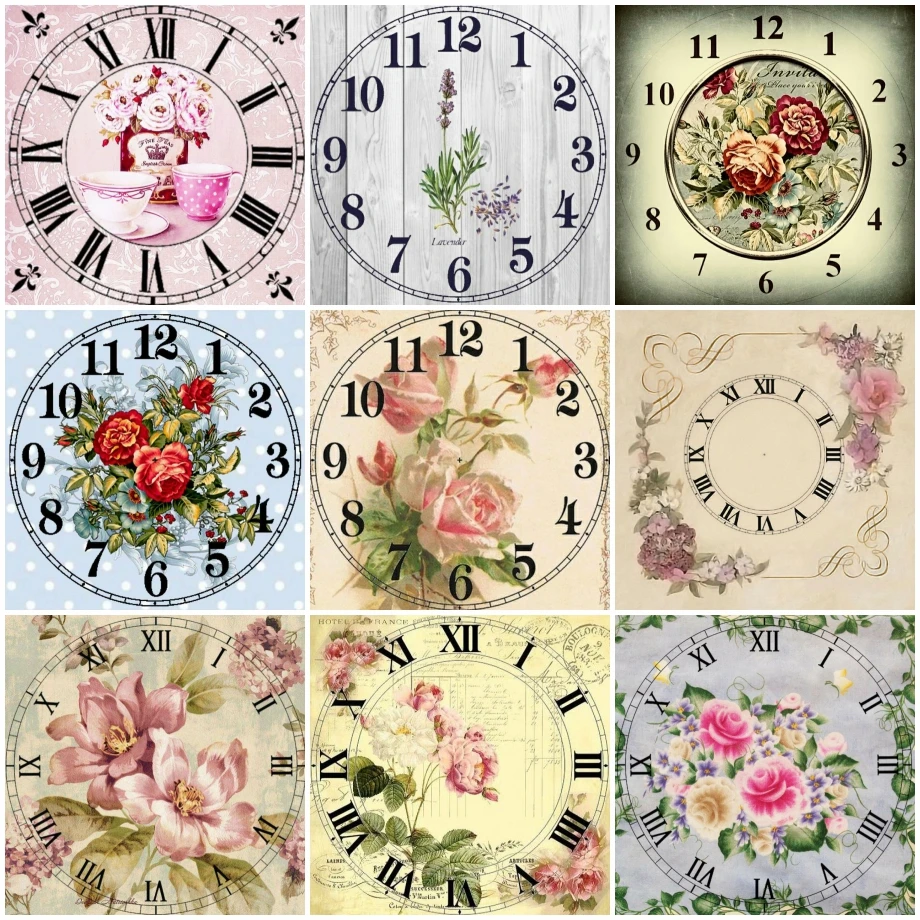 

5D Wall Art Clock Background Full Diamond Painting Cross Stitch With Watch Mechanism Mosaic Embroidery HandCraft Home Decor Gift