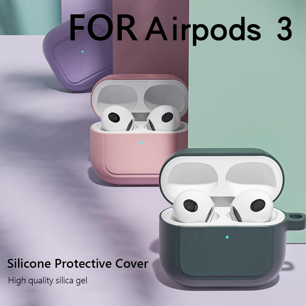 

Чехол для беспроводных наушников Apple AirPods 3, защитный чехол для наушников с пряжкой, Очищаемый защитный чехол для гарнитуры, аксессуар